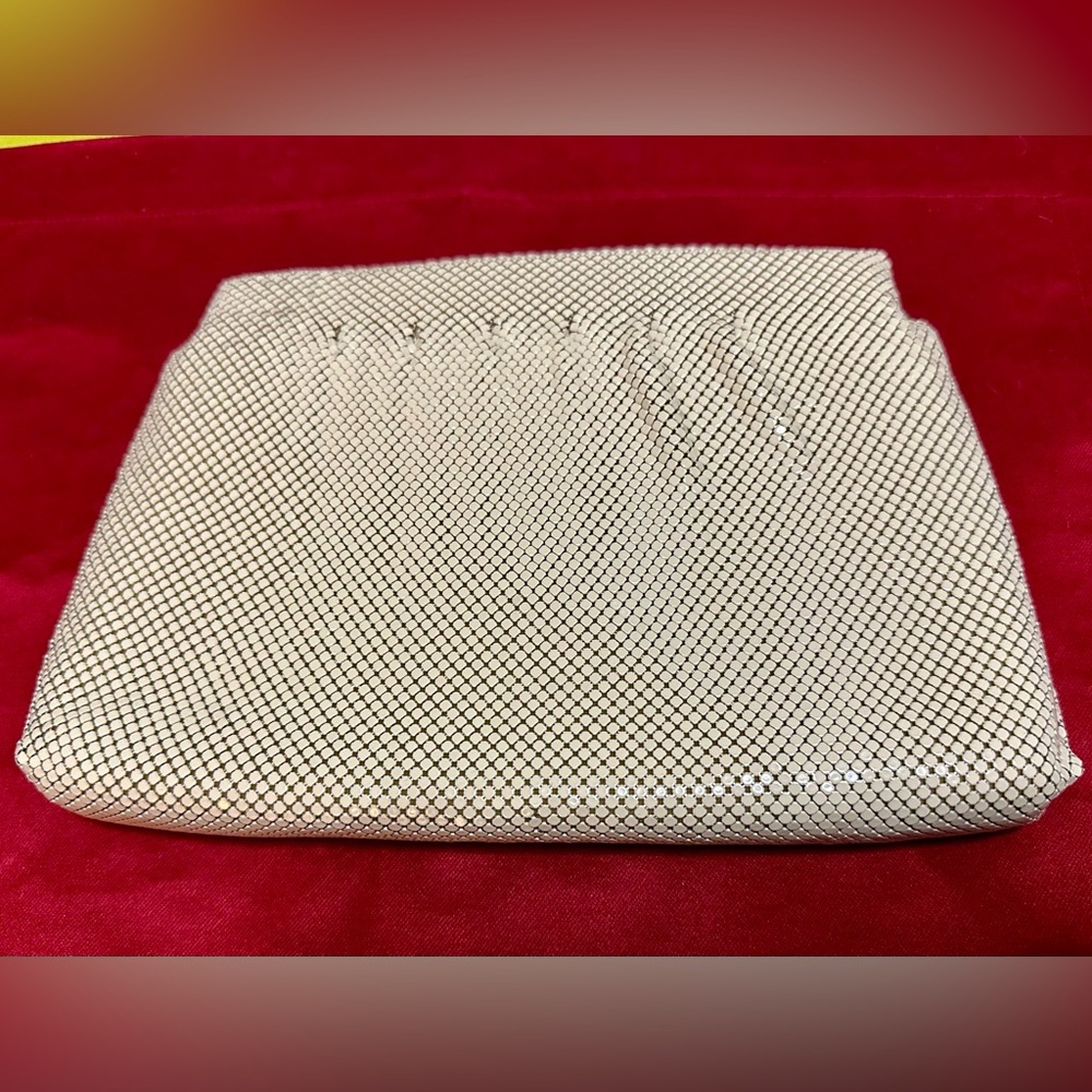 Whiting & Davis Vintage White Metal Mesh Clutch